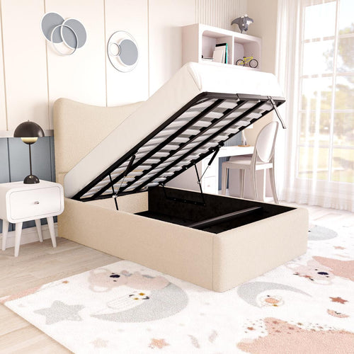 Cairo Kids Upholstered Bed - Cream Boucle