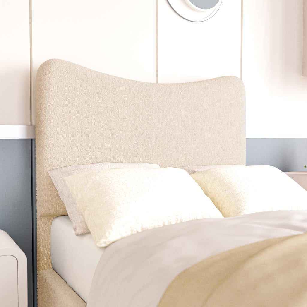 Cairo Kids Upholstered Bed - Cream Boucle